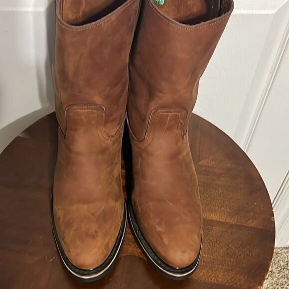 🔥 PUREPECHA WORK BOOTS GENUINE LEATHER WESTERN ROUND TOE Rubber Sole - PERFECT - Picture 5 of 12